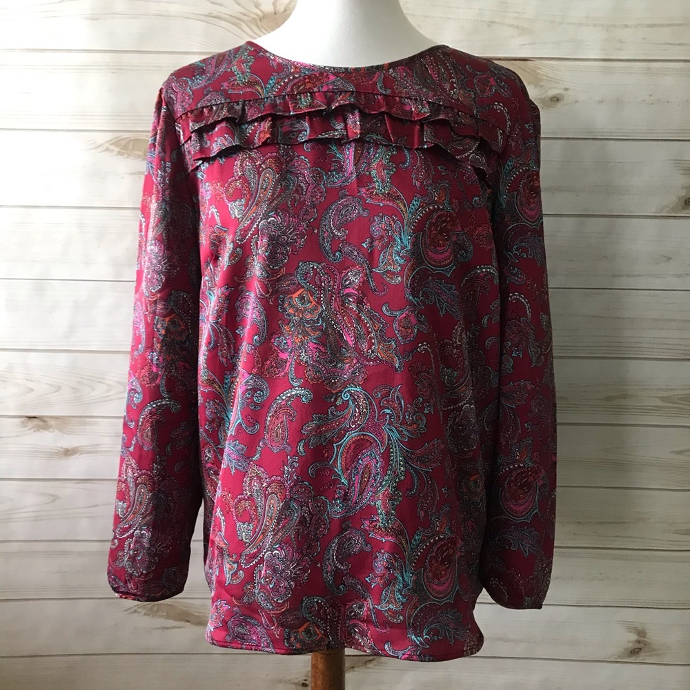Talbots Silky Ruffled Top